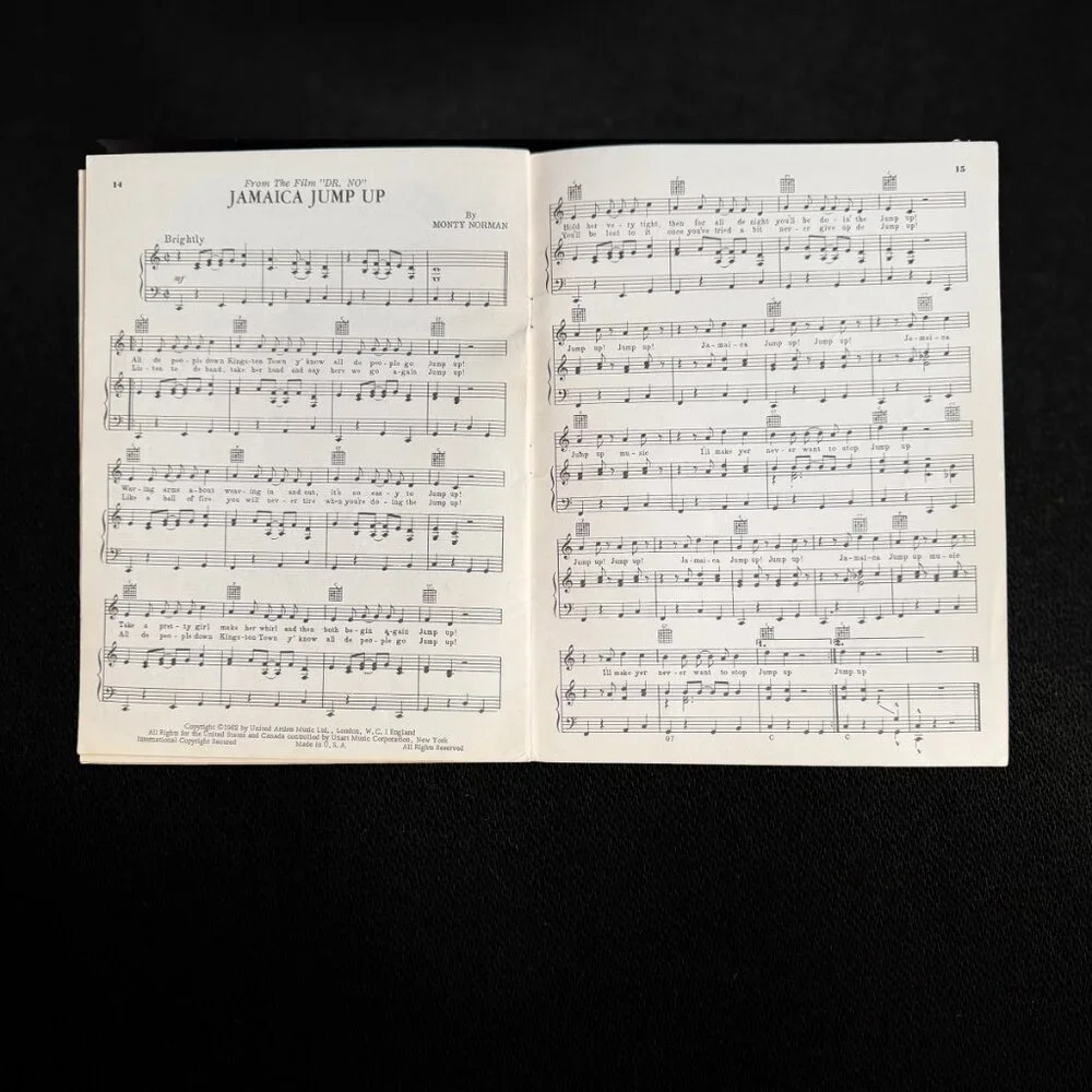1964 James Bond 007 Song Book - Sheet Music Collectible Vintage